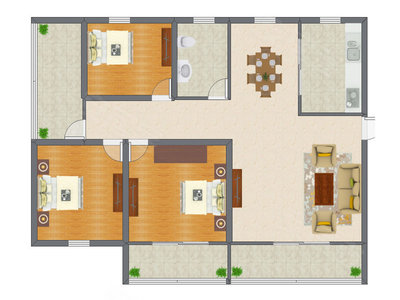 3室2厅 135.00平米户型图