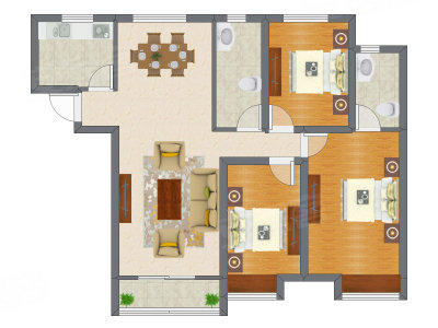 3室2厅 117.10平米