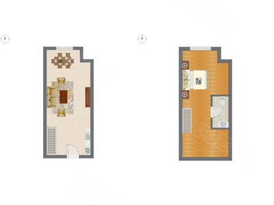1室2厅 26.32平米