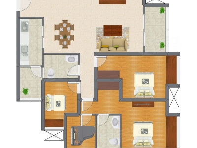 3室2厅 99.58平米