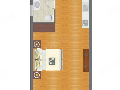 1室1厅 35.24平米