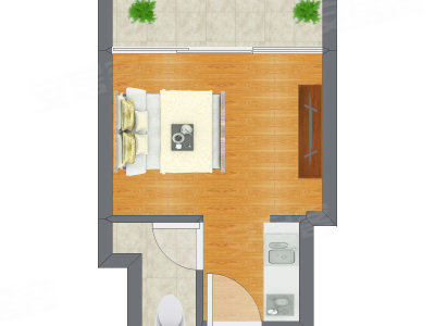1室0厅 31.44平米户型图