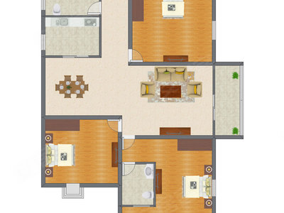 3室1厅 109.21平米