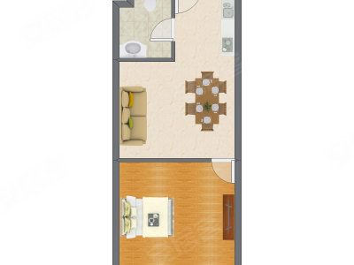 1室2厅 60.00平米