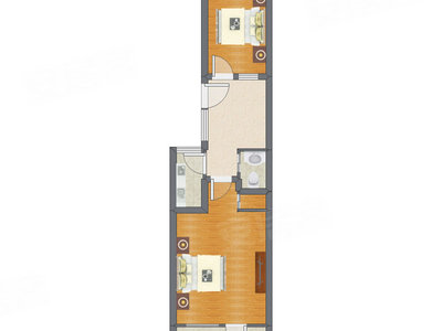 2室1厅 57.83平米