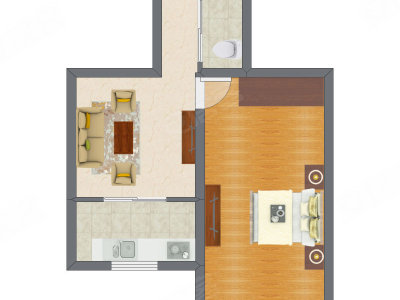 1室1厅 36.15平米
