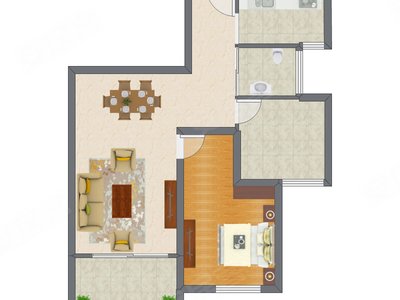 1室2厅 76.21平米