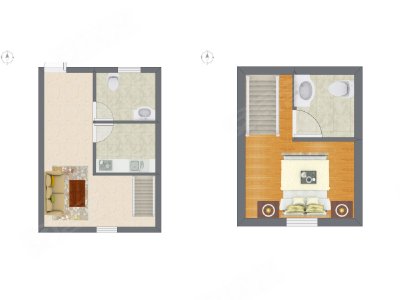 1室1厅 29.54平米户型图