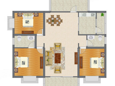 3室2厅 131.46平米