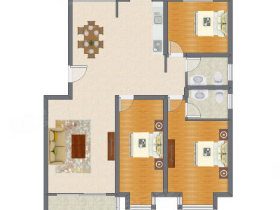 3室2厅 148.78平米户型图