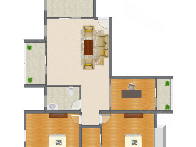 3室1厅 105.61平米