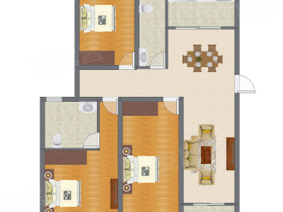 3室2厅 99.62平米