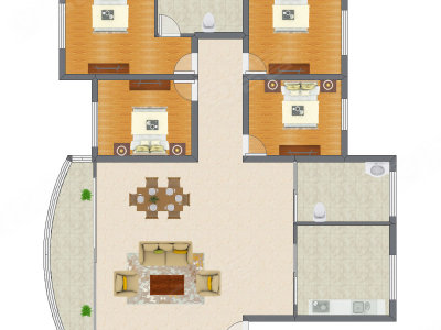 4室2厅 142.00平米户型图