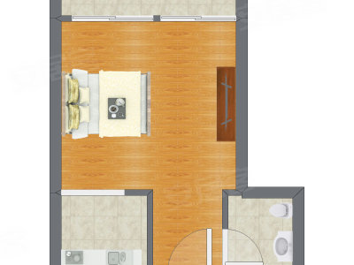 1室0厅 22.05平米户型图