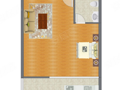 1室0厅 74.94平米户型图