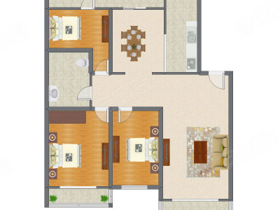 3室2厅 168.79平米