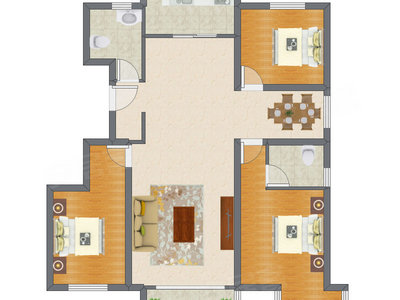 3室2厅 88.69平米