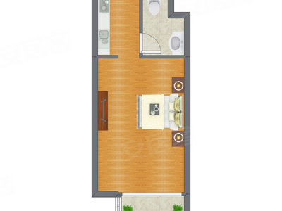 1室0厅 50.75平米