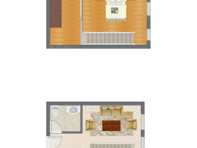 1室1厅 42.83平米户型图
