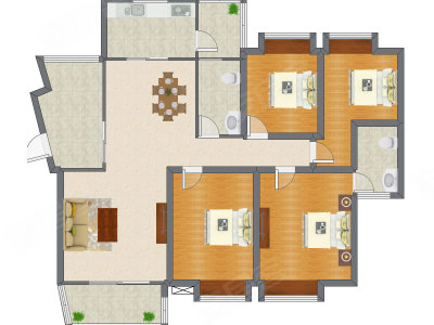 4室2厅 144.91平米
