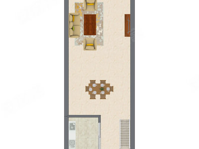 1室1厅 32.13平米户型图