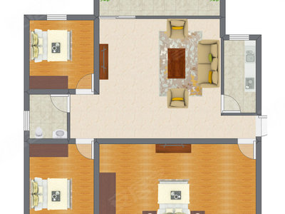 3室1厅 89.50平米