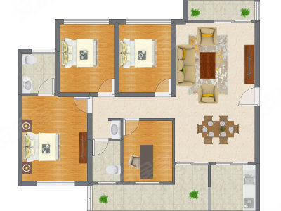4室2厅 97.34平米