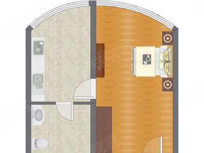 1室0厅 44.80平米