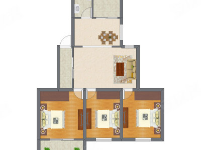 3室2厅 100.58平米