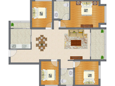 4室2厅 143.65平米