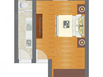 1室0厅 26.00平米户型图