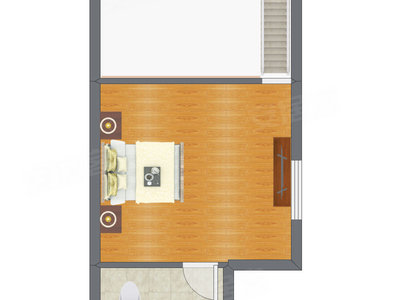 1室1厅 25.61平米户型图