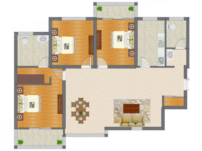 3室2厅 145.60平米