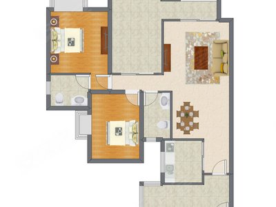 2室2厅 110.00平米