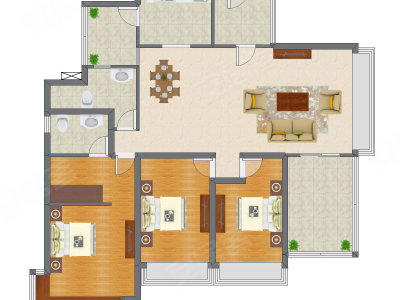 3室2厅 136.40平米