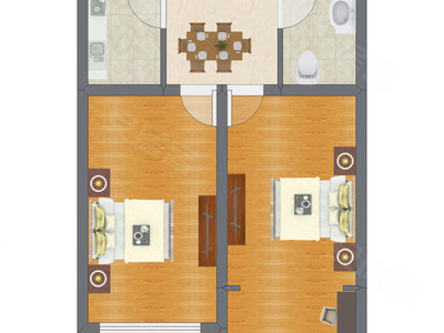 2室1厅 62.16平米