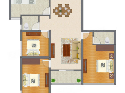 3室2厅 80.95平米