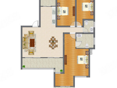 3室2厅 119.26平米户型图