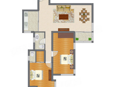 2室2厅 83.12平米