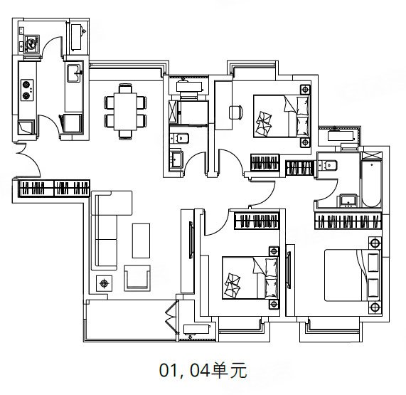 昆城景苑3室2厅2卫123㎡南252万