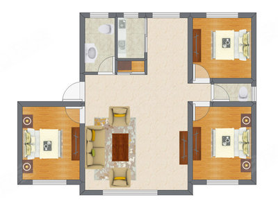 3室2厅 67.83平米
