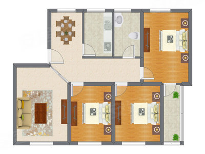 3室2厅 113.40平米户型图