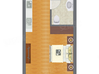 1室0厅 21.95平米
