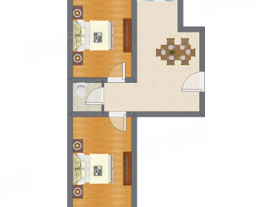2室1厅 63.83平米