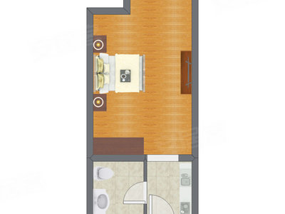 1室0厅 51.13平米户型图