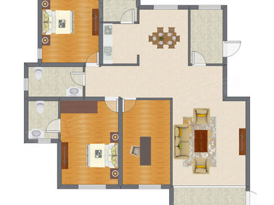3室2厅 108.05平米