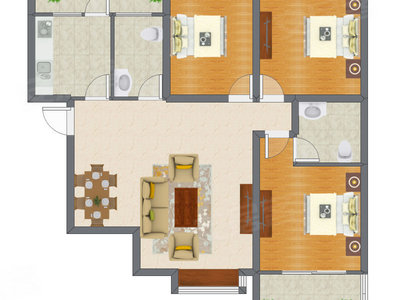 3室2厅 125.74平米