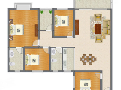 4室2厅 148.72平米