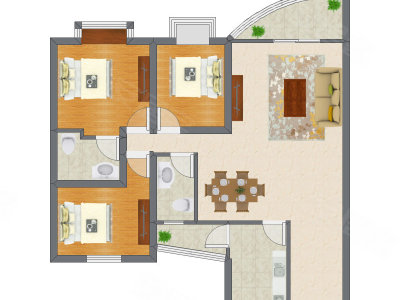 3室2厅 119.84平米户型图