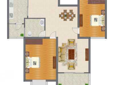 2室2厅 118.00平米